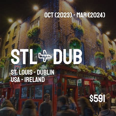 Flight from Dublin (DUB) to Saint Louis (STL) .